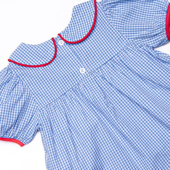 Saved by the Bell Applique Ruffle Short Set, Blue