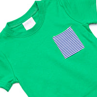 Evan Short Set, Green and Royal Blue Stripe