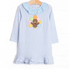 Shake Your Tail Feathers Applique Dress, Light Blue