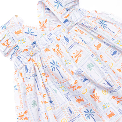 Santorini Stamps Bubble, Blue