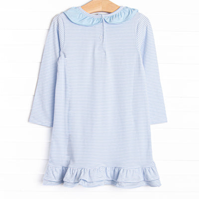 Shake Your Tail Feathers Applique Dress, Light Blue