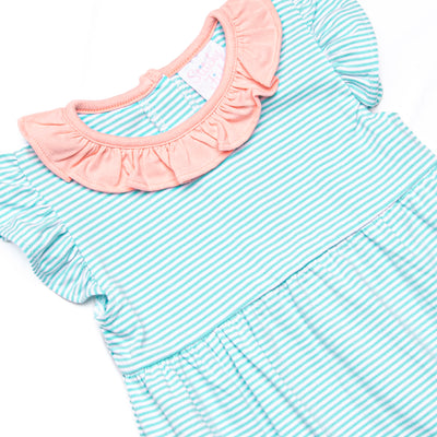 Aurora Bubble, Peach and Mint Stripe