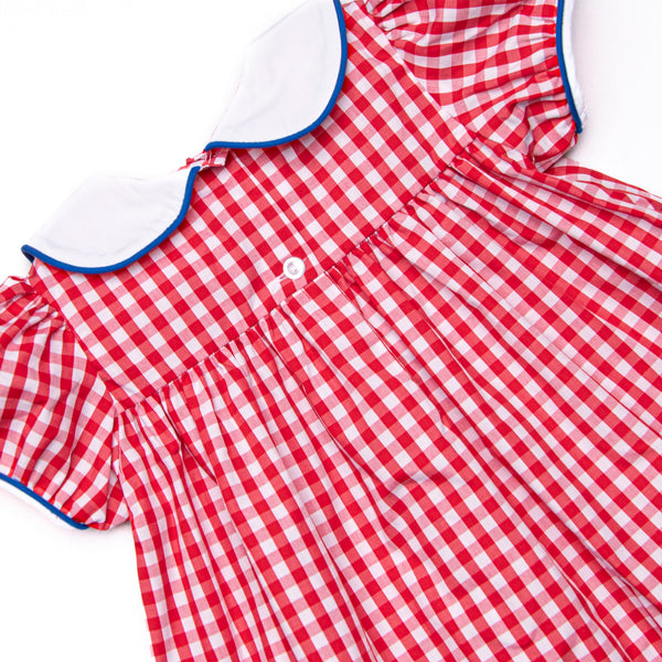 Color Me Happy Applique Dress, Red