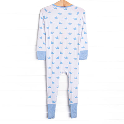 Whale Watch Bamboo Zippy Pajama, Blue