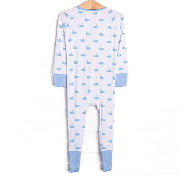 Whale Watch Bamboo Zippy Pajama, Blue