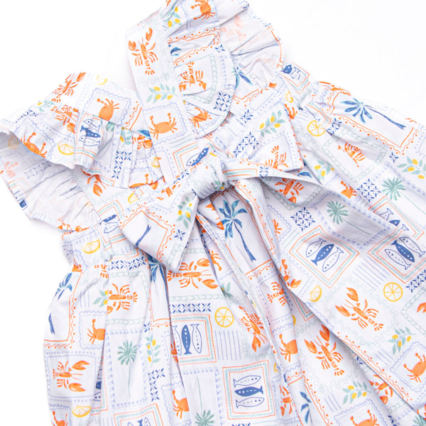 Santorini Stamps Bubble, Blue