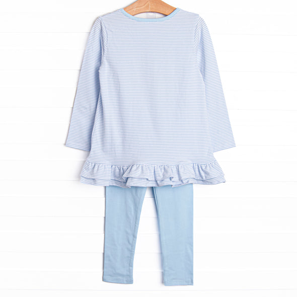 Shake Your Tail Feathers Applique Legging Set, Light Blue
