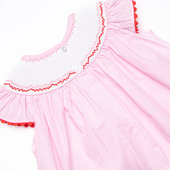 Color Box Cutie Smocked Bishop Dress, Pink