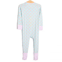 Turquoise Turtles Bamboo Girl Zippy Pajama, Green