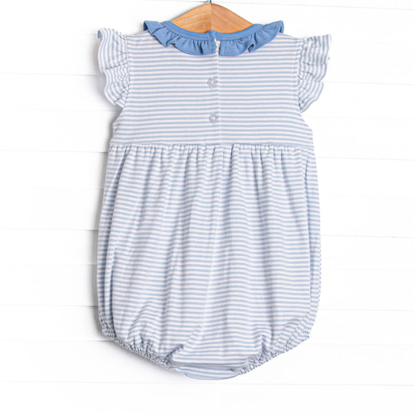 Aurora Angel Sleeve Pima Bubble, Light Blue Stripe
