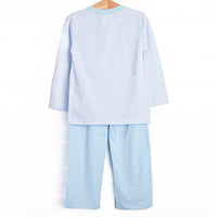 Shake Your Tail Feathers Applique Pant Set, Light Blue