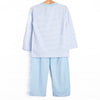 Shake Your Tail Feathers Applique Pant Set, Light Blue