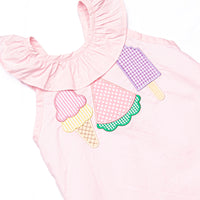 Peace, Love, and Popsicles Ruffle Dress, Pink