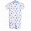 Sails and Sunshine Bamboo Pajama Short Set, Blue