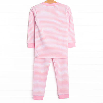 Shake Your Tail Feathers Applique Pajama Set, Light Pink