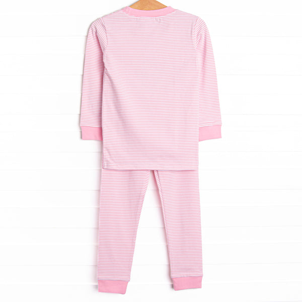 Shake Your Tail Feathers Applique Pajama Set, Light Pink