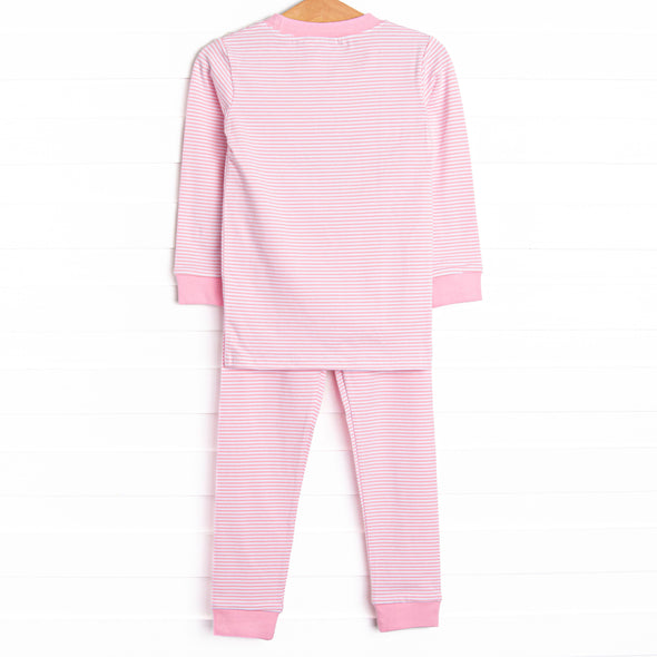 Shake Your Tail Feathers Applique Pajama Set, Light Pink