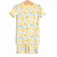 Sorrento Slices Bamboo Pajama Short Set, Yellow