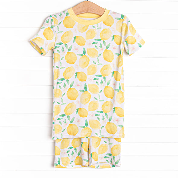 Sorrento Slices Bamboo Pajama Short Set, Yellow