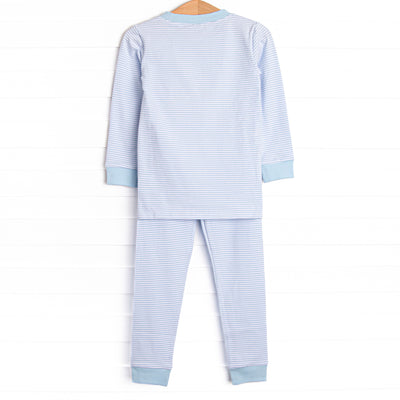 Shake Your Tail Feathers Applique Pajama Set, Light Blue