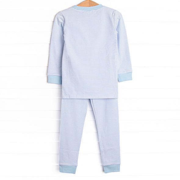 Shake Your Tail Feathers Applique Pajama Set, Light Blue