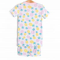 Tropical Breeze Bamboo Pajama Short Set, Pink