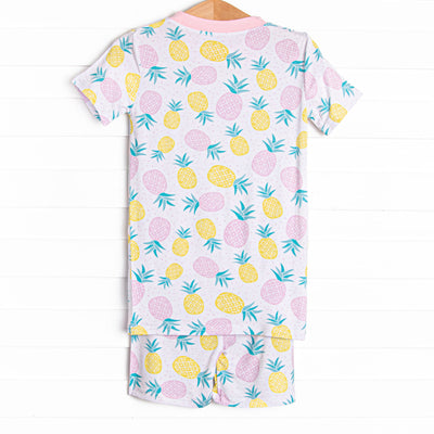 Tropical Breeze Bamboo Pajama Short Set, Pink