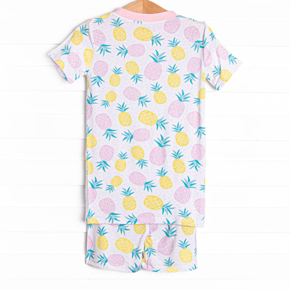 Tropical Breeze Bamboo Pajama Short Set, Pink