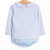 Shake Your Tail Feathers Applique Diaper Set, Light Blue
