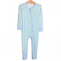 Turquoise Turtles Bamboo Boy Zippy Pajama, Green