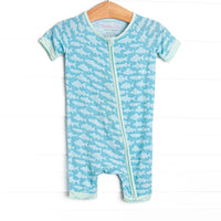 Lake Day Bamboo Short Zippy Pajama, Blue
