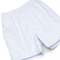 Cabo Breeze Short Set, Blue Seersucker