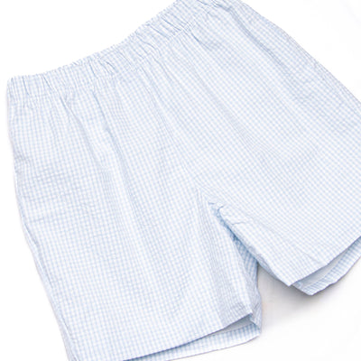 Cabo Breeze Short Set, Blue Seersucker