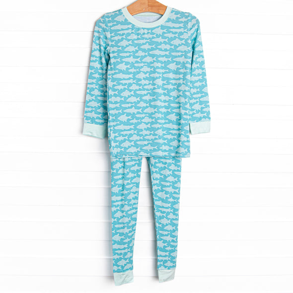 Lake Day Bamboo Pajama Set, Blue