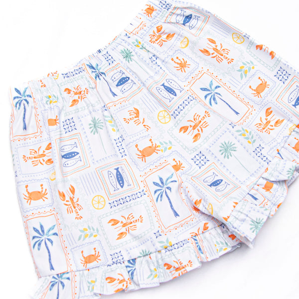 Santorini Stamps Short Set, Blue