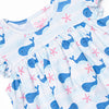 Oceanside Stripes Ruffle Short Set, Blue