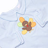 Shake Your Tail Feathers Applique Diaper Set, Light Blue