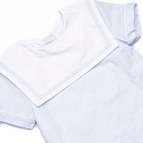 Cabo Breeze Diaper Set, Blue Seersucker