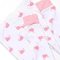 Whale Watch Bamboo Pajama Set, Pink