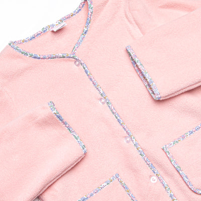 Cuddle Up Coat, Pink and Floral Trim