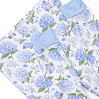 Hydrangea Blooms Bamboo Pajama Set, Blue