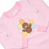 Shake Your Tail Feathers Applique Pajama Set, Light Pink
