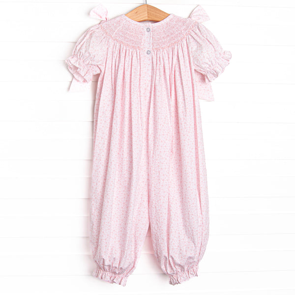 Gobble Garden Smocked Romper, Pink