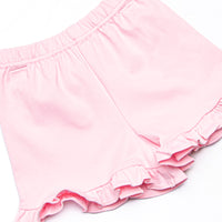 Bea Pima Ruffle Short Set, Pink and Purple Stripe