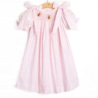 Gobble Garden Smocked Dress, Pink