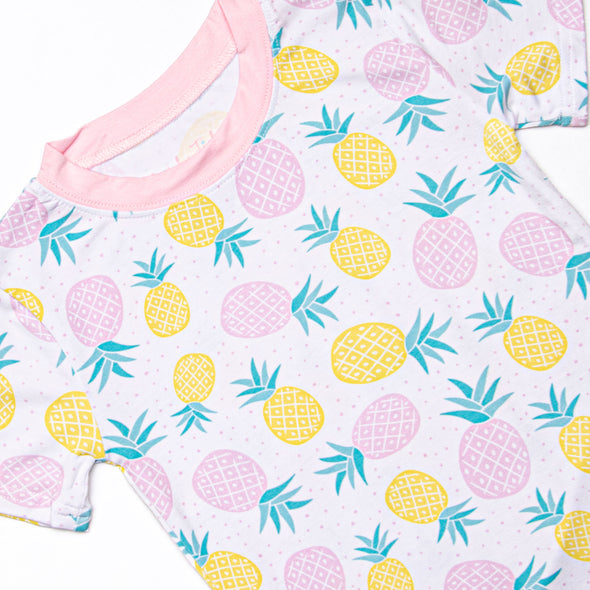 Tropical Breeze Bamboo Pajama Short Set, Pink
