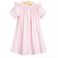 Gobble Garden Smocked Dress, Pink