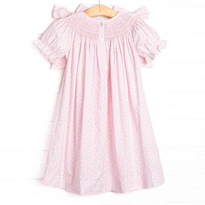 Gobble Garden Smocked Dress, Pink