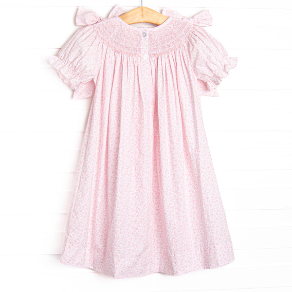 Gobble Garden Smocked Dress, Pink