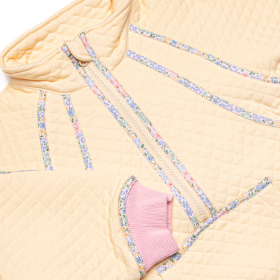 Harper Half Zip Pullover, Yellow and Pink